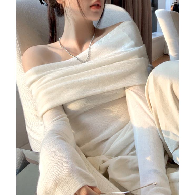 オフショルニット オフショルダー Tシャツ | Riff | 詳細画像15 