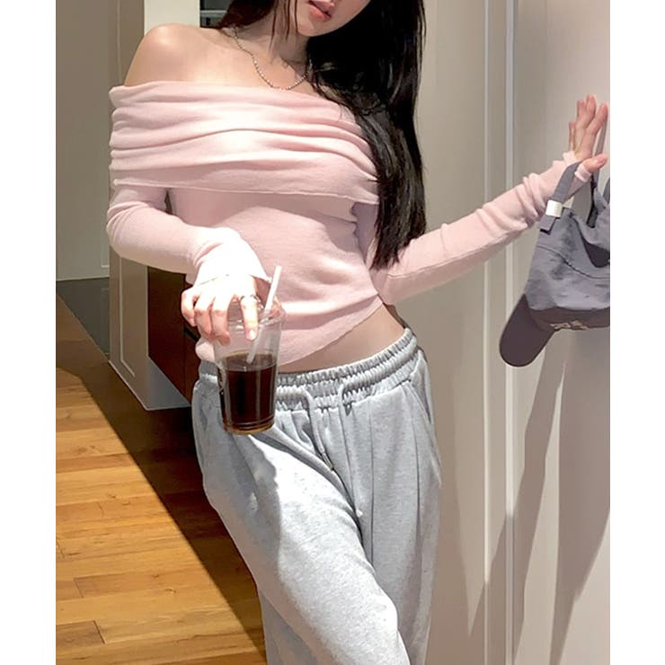 オフショルニット オフショルダー Tシャツ | Riff | 詳細画像18 