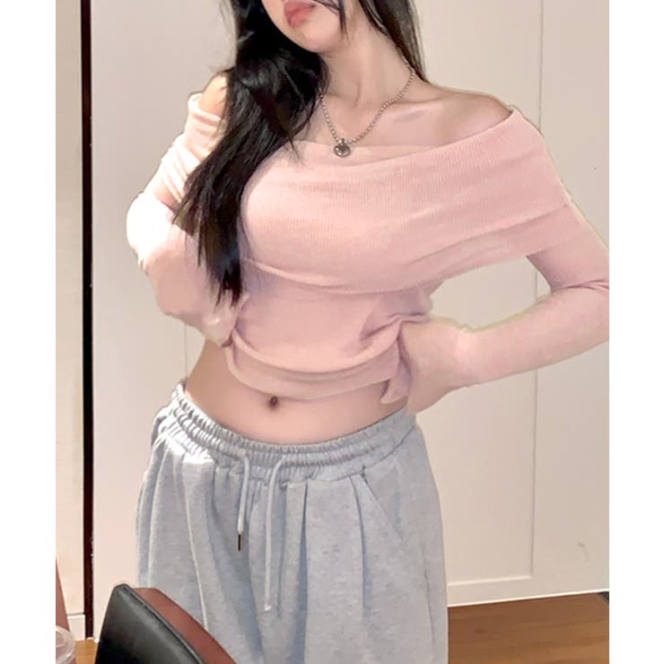 オフショルニット オフショルダー Tシャツ | Riff | 詳細画像19 