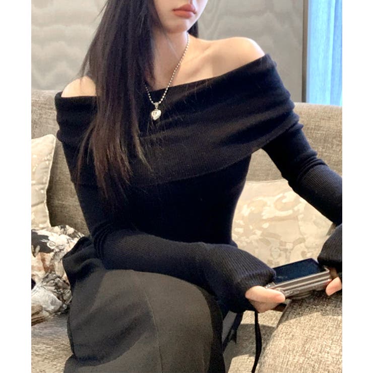 オフショルニット オフショルダー Tシャツ | Riff | 詳細画像2 