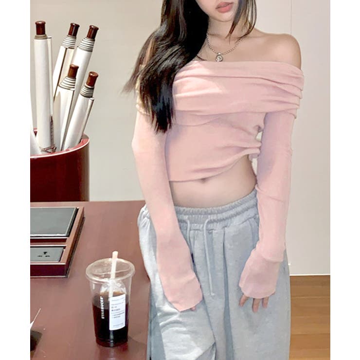 オフショルニット オフショルダー Tシャツ | Riff | 詳細画像20 