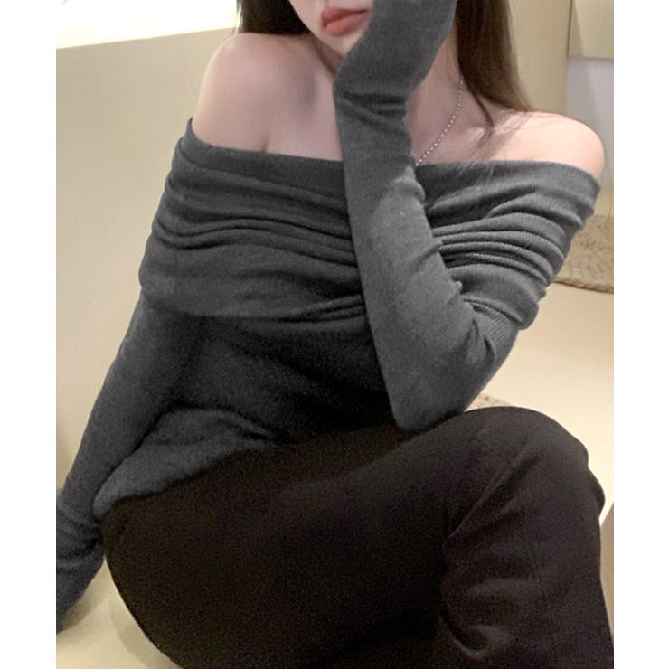 オフショルニット オフショルダー Tシャツ | Riff | 詳細画像26 