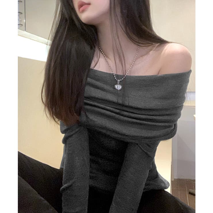 オフショルニット オフショルダー Tシャツ | Riff | 詳細画像28 