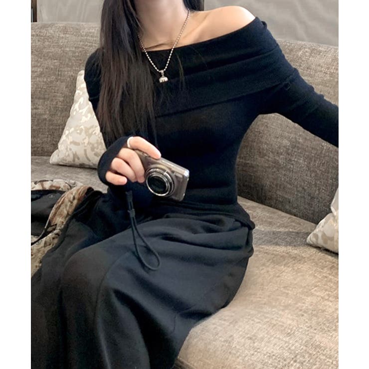 オフショルニット オフショルダー Tシャツ | Riff | 詳細画像3 