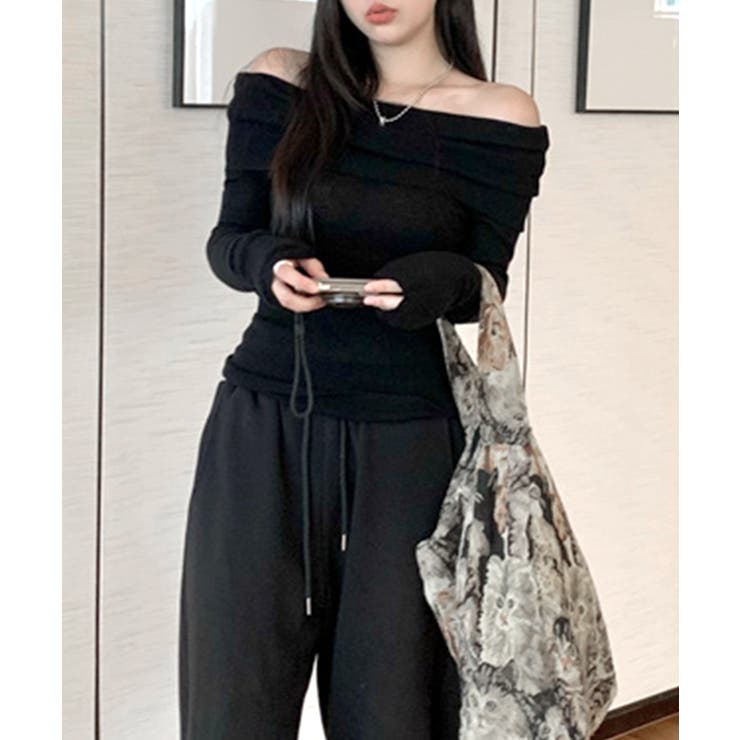 オフショルニット オフショルダー Tシャツ | Riff | 詳細画像4 