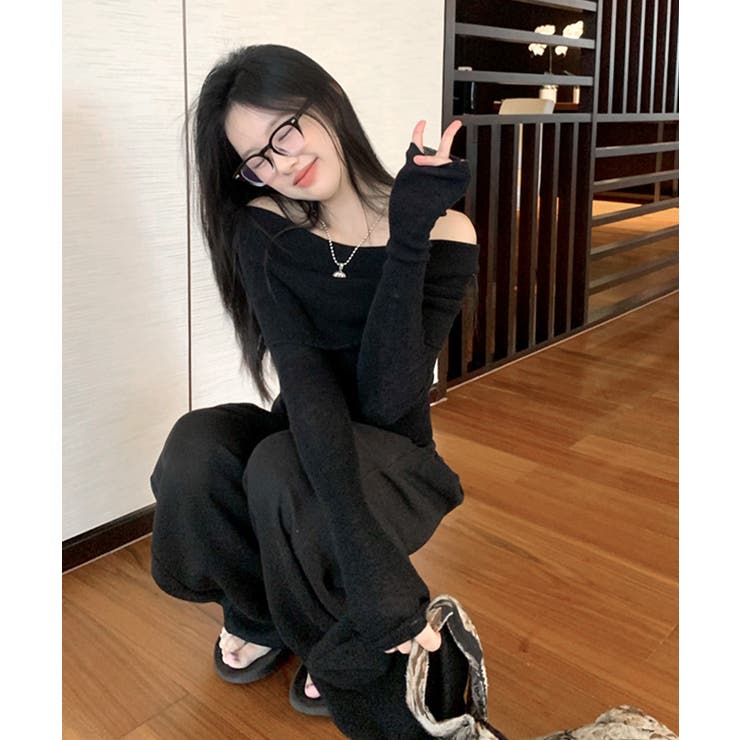 オフショルニット オフショルダー Tシャツ | Riff | 詳細画像8 