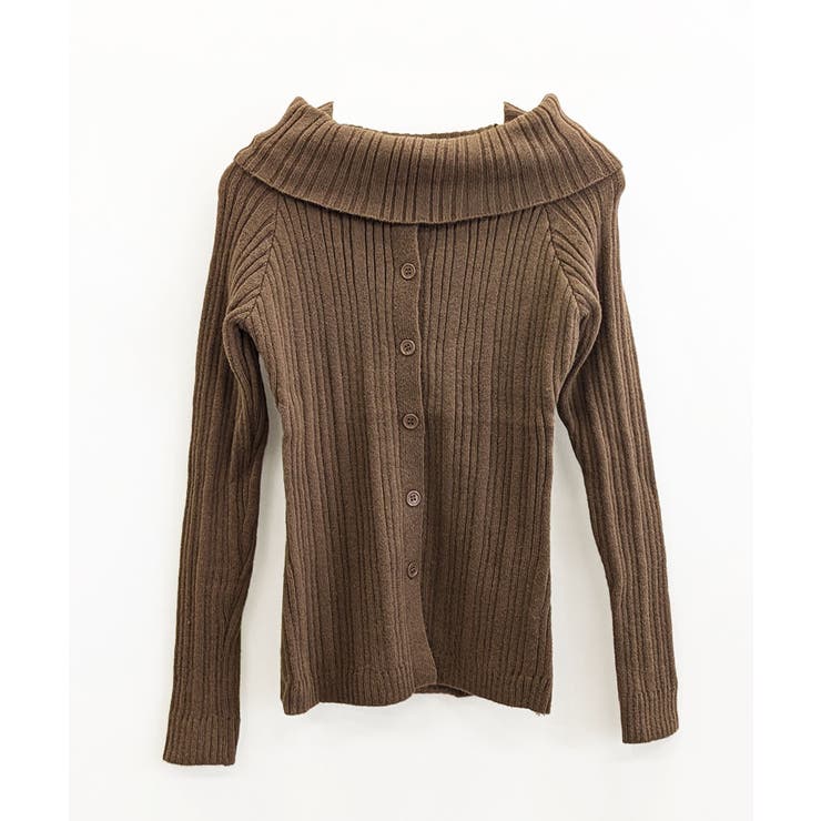 オフショルリブニット 前ボタン オフショルダー | Riff | 詳細画像29