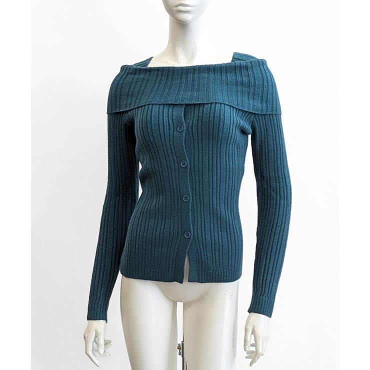 オフショルリブニット 前ボタン オフショルダー | Riff | 詳細画像30