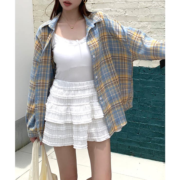 ブルー | チェックシャツ 羽織り ゆるシャツ | Riff