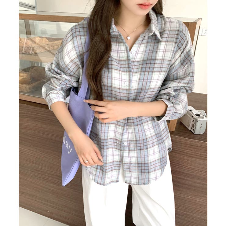 ライトグレー | チェックシャツ 羽織り ゆるシャツ | Riff