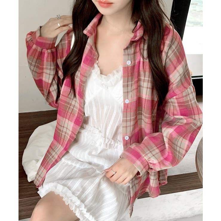 ピンク | チェックシャツ 羽織り ゆるシャツ | Riff