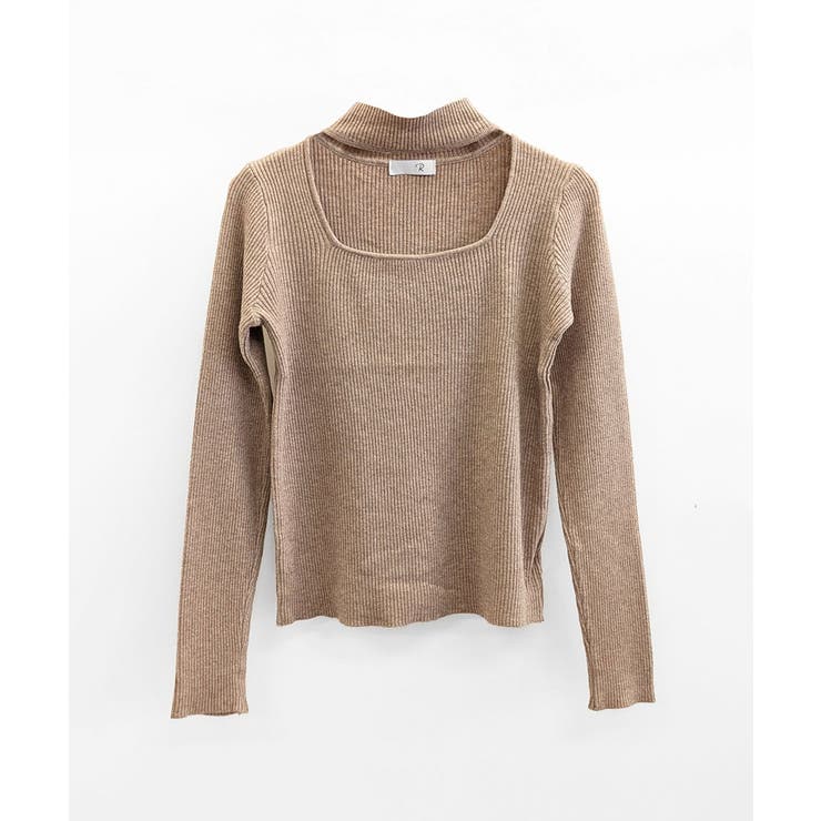 ハイネックデコルテ開きリブニット リブ編み セーター | Riff | 詳細画像31 