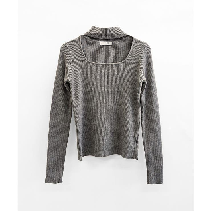 ハイネックデコルテ開きリブニット リブ編み セーター | Riff | 詳細画像32 