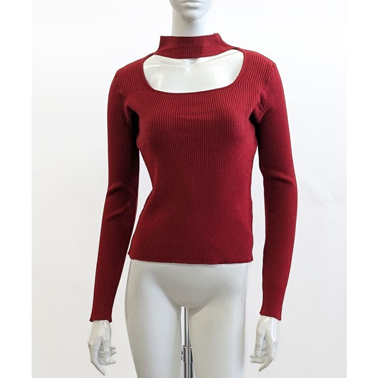 ハイネックデコルテ開きリブニット リブ編み セーター | Riff | 詳細画像33 