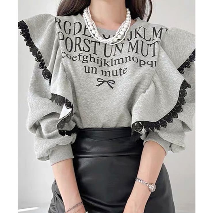 レタリングフリルスウェット トレーナー ロゴプリント | Riff | 詳細画像5 