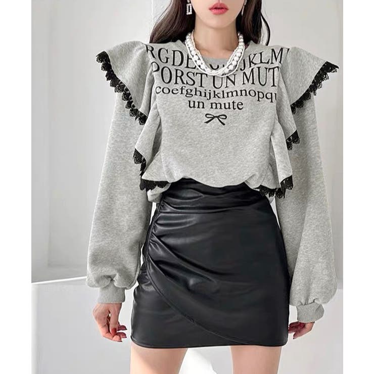 レタリングフリルスウェット トレーナー ロゴプリント | Riff | 詳細画像6 