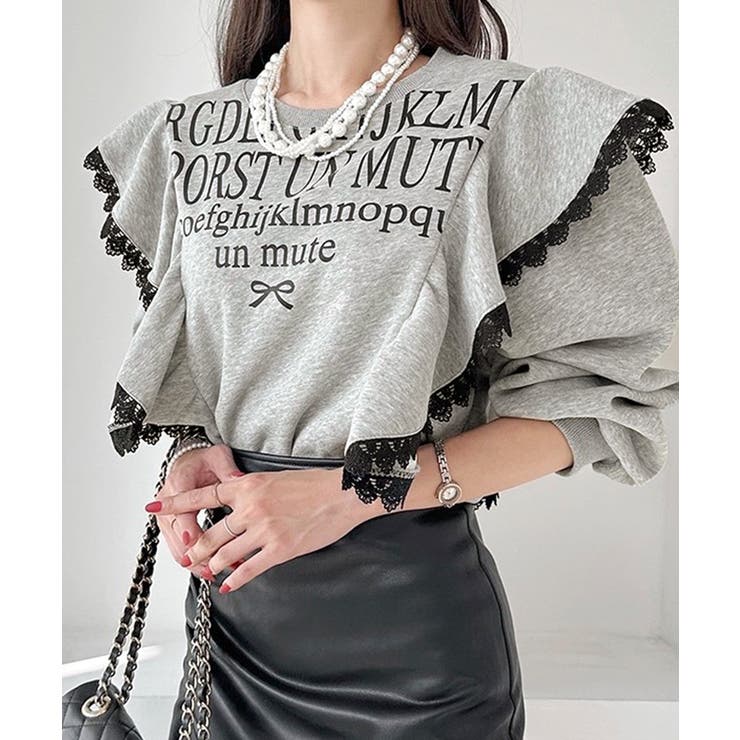 レタリングフリルスウェット トレーナー ロゴプリント | Riff | 詳細画像7 