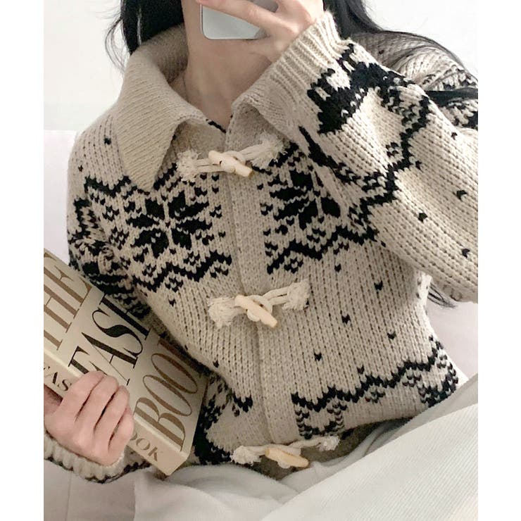 ノルディック柄ダッフルカーディガン ニットカーディガン セーター | Riff | 詳細画像10 