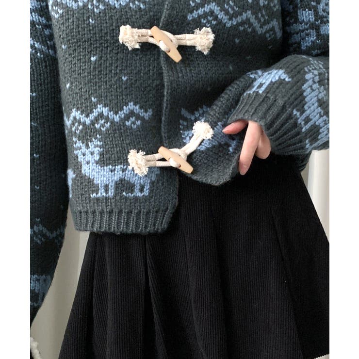 ノルディック柄ダッフルカーディガン ニットカーディガン セーター | Riff | 詳細画像14 