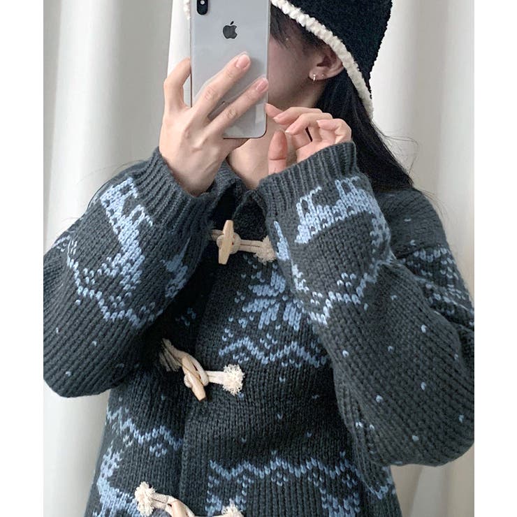 ノルディック柄ダッフルカーディガン ニットカーディガン セーター | Riff | 詳細画像20 