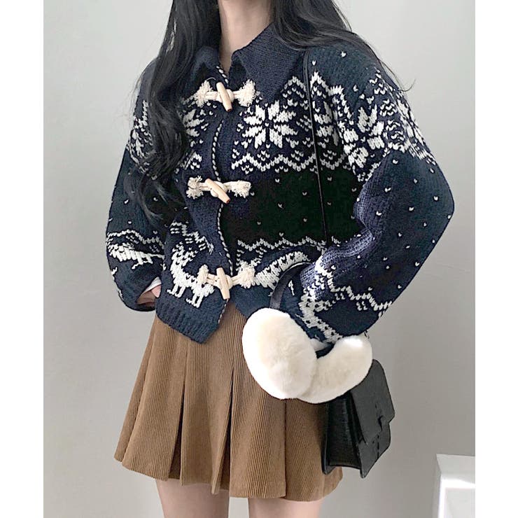 ノルディック柄ダッフルカーディガン ニットカーディガン セーター | Riff | 詳細画像22 