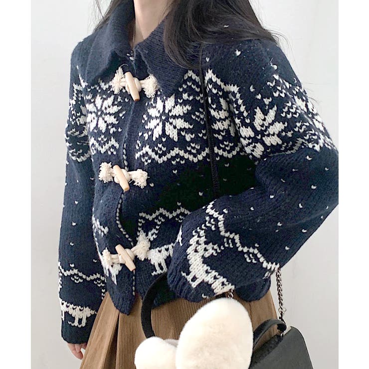 ノルディック柄ダッフルカーディガン ニットカーディガン セーター | Riff | 詳細画像23 