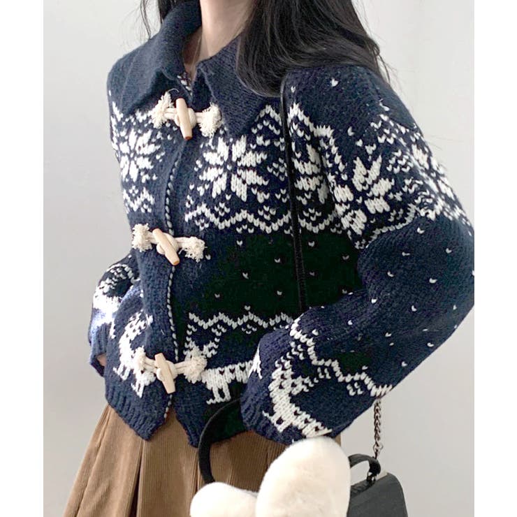 ノルディック柄ダッフルカーディガン ニットカーディガン セーター | Riff | 詳細画像25 