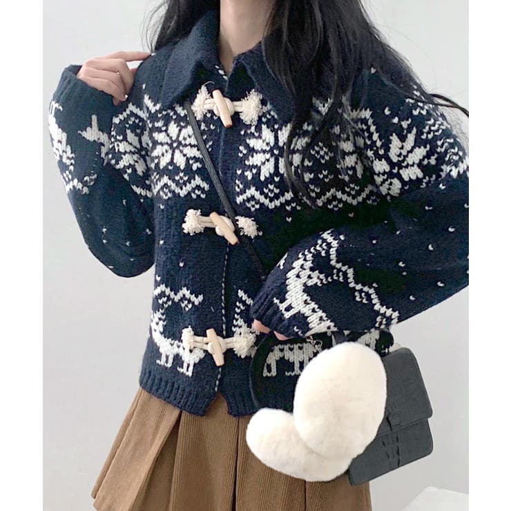 ノルディック柄ダッフルカーディガン ニットカーディガン セーター | Riff | 詳細画像26 