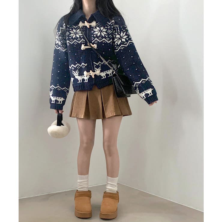 ノルディック柄ダッフルカーディガン ニットカーディガン セーター | Riff | 詳細画像27 