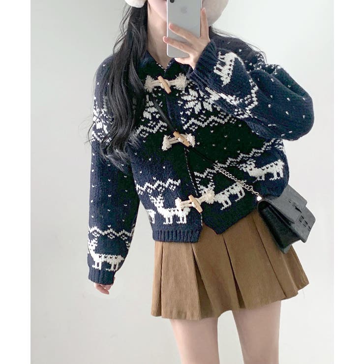 ノルディック柄ダッフルカーディガン ニットカーディガン セーター | Riff | 詳細画像28 