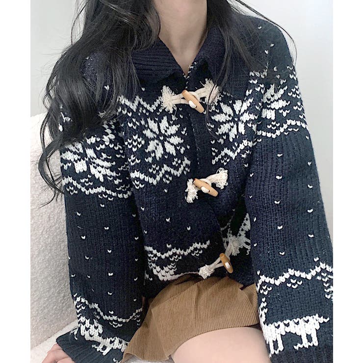 ノルディック柄ダッフルカーディガン ニットカーディガン セーター | Riff | 詳細画像29 