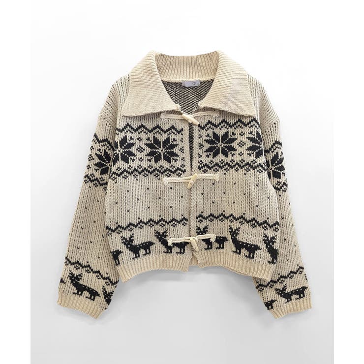 ノルディック柄ダッフルカーディガン ニットカーディガン セーター | Riff | 詳細画像32 