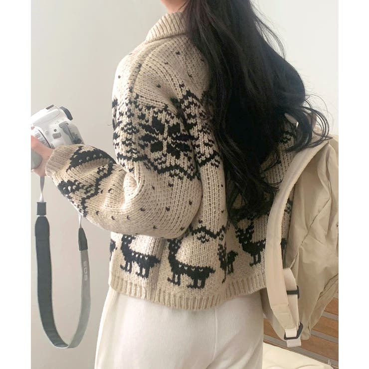 ノルディック柄ダッフルカーディガン ニットカーディガン セーター | Riff | 詳細画像5 