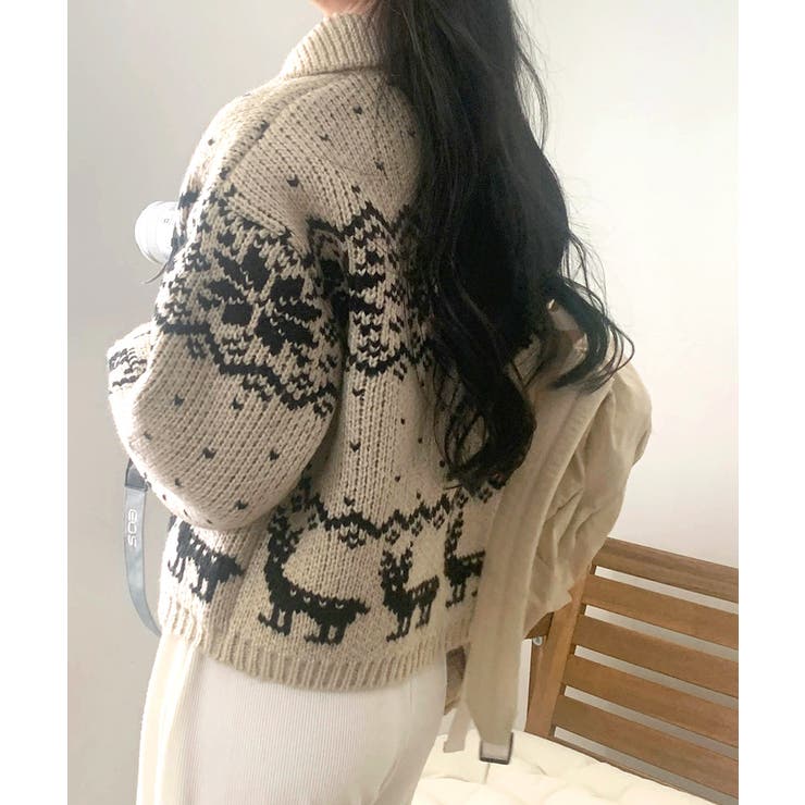 ノルディック柄ダッフルカーディガン ニットカーディガン セーター | Riff | 詳細画像6 