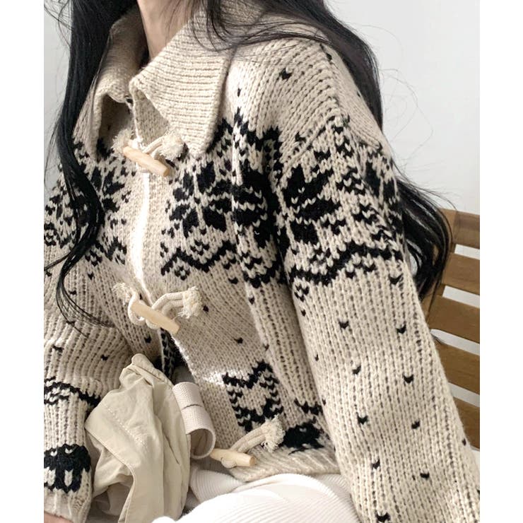 ノルディック柄ダッフルカーディガン ニットカーディガン セーター | Riff | 詳細画像7 