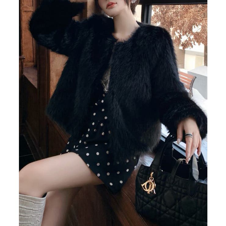 ファーショートコート フェイクファー もこもこ | Riff | 詳細画像12 