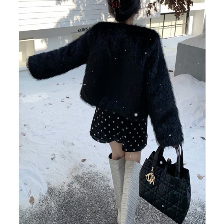 ファーショートコート フェイクファー もこもこ | Riff | 詳細画像19 