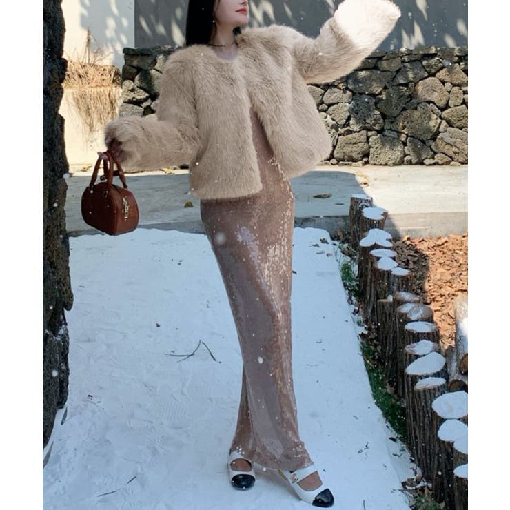 ファーショートコート フェイクファー もこもこ | Riff | 詳細画像39 