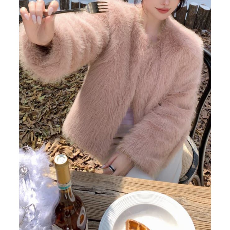 ファーショートコート フェイクファー もこもこ | Riff | 詳細画像44 