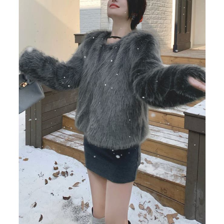 ファーショートコート フェイクファー もこもこ | Riff | 詳細画像57 