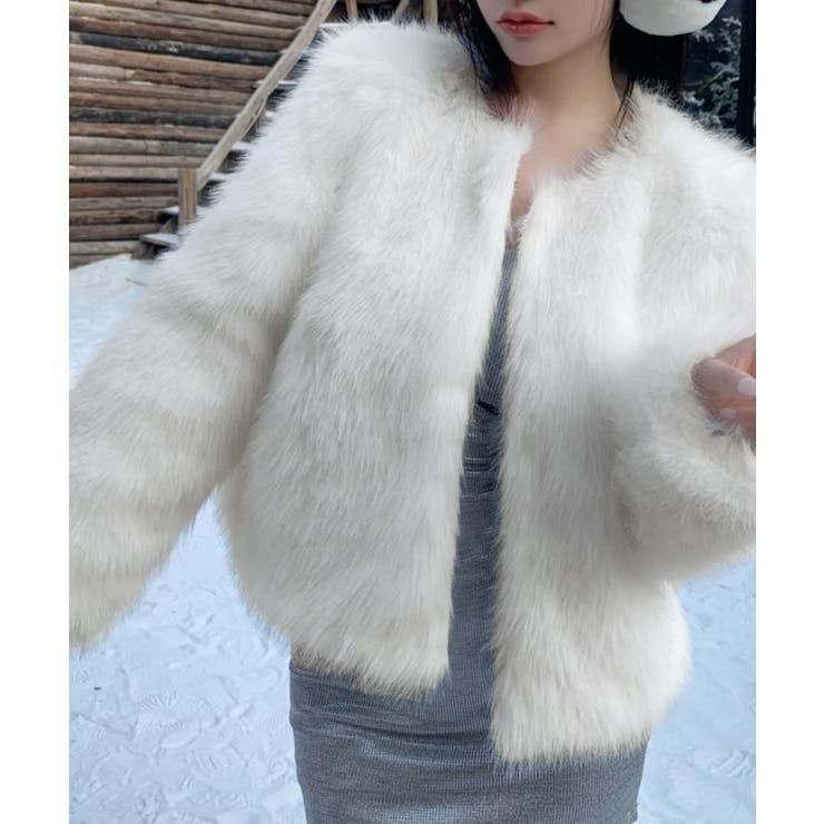 ファーショートコート フェイクファー もこもこ | Riff | 詳細画像65 