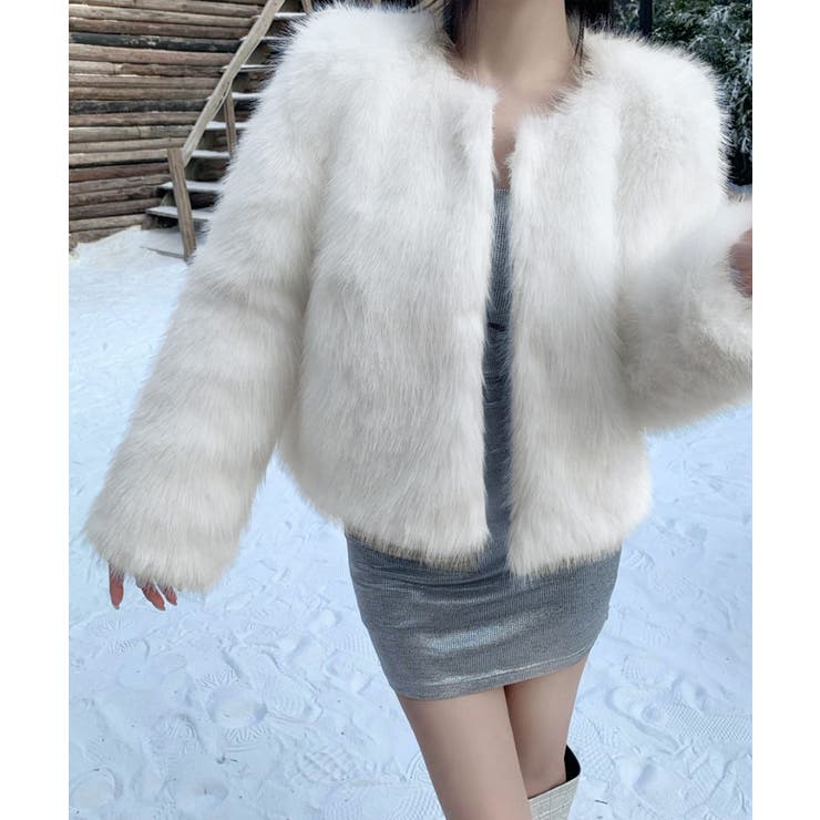 ファーショートコート フェイクファー もこもこ | Riff | 詳細画像66 