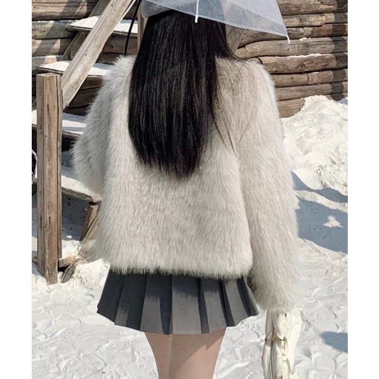 ファーショートコート フェイクファー もこもこ | Riff | 詳細画像73 