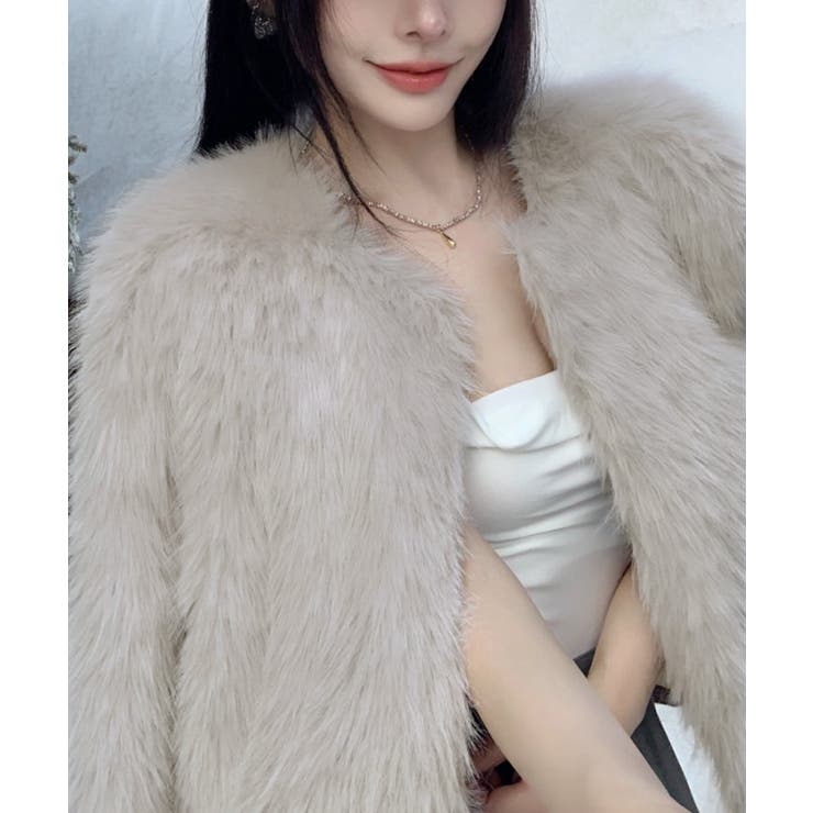 ファーショートコート フェイクファー もこもこ | Riff | 詳細画像80 