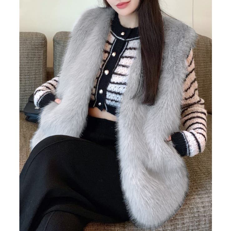 グレー | ファーベスト フェイクファー エコファー | Riff