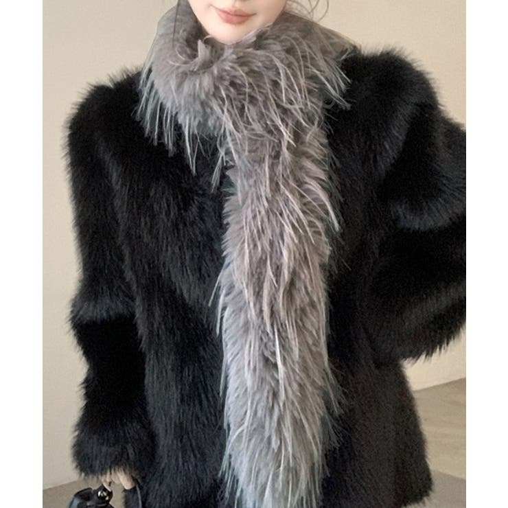 グレー | ファーマフラー ショール フェイクファー | Riff