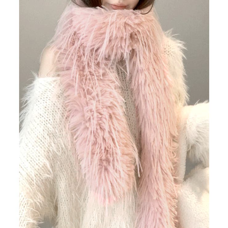 ピンク | ファーマフラー ショール フェイクファー | Riff