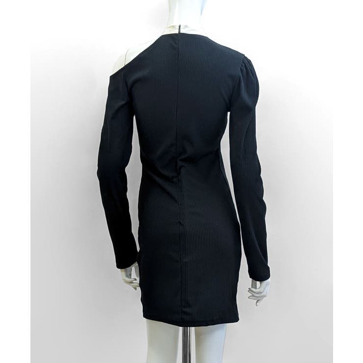 ワンショルリボンミニニットワンピース 配色リボン リブニット | Riff | 詳細画像21