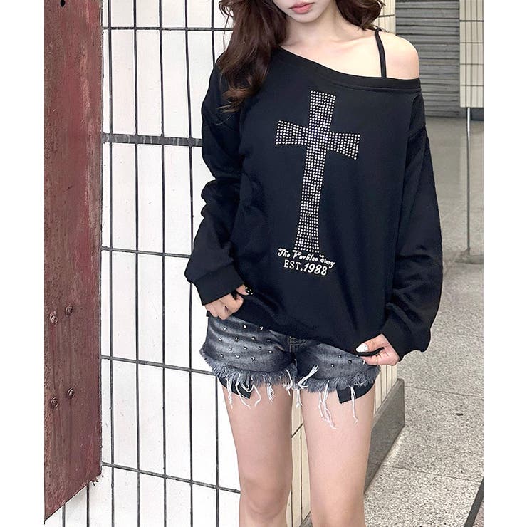 クロスデザイントップス ロゴプリント ロゴ | Riff | 詳細画像3 