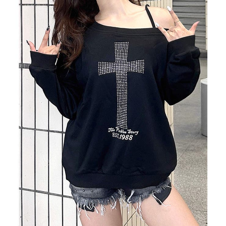 クロスデザイントップス ロゴプリント ロゴ | Riff | 詳細画像4 